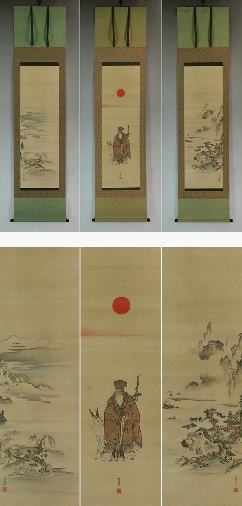 真作/杉原元人/鮎図/夏/桐共箱付/布袋屋掛軸HE-235/ 真作/杉原元人/鮎図/夏/桐共箱付/布袋屋掛軸HE-