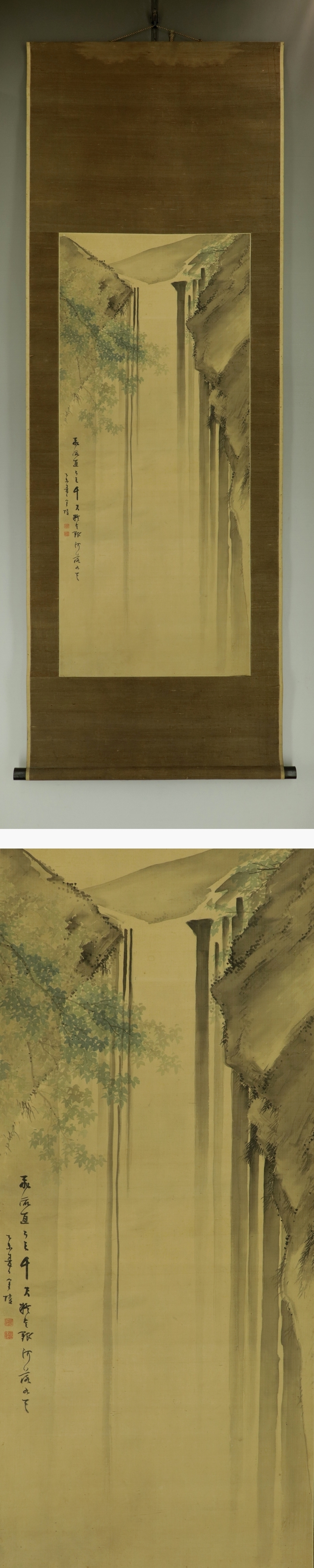 【真作】前田玉華/月下遊牧図/山水図/牧童図/牛人物図/掛軸☆宝船☆AD-538 真作】前田玉華/月下遊牧図/山水図/牧童図/牛人物図/